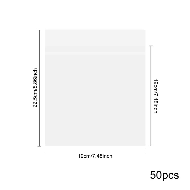 Tolenre 50 Vinyl Record Outer Sleeves, 7.4 x 7.4 Inches,