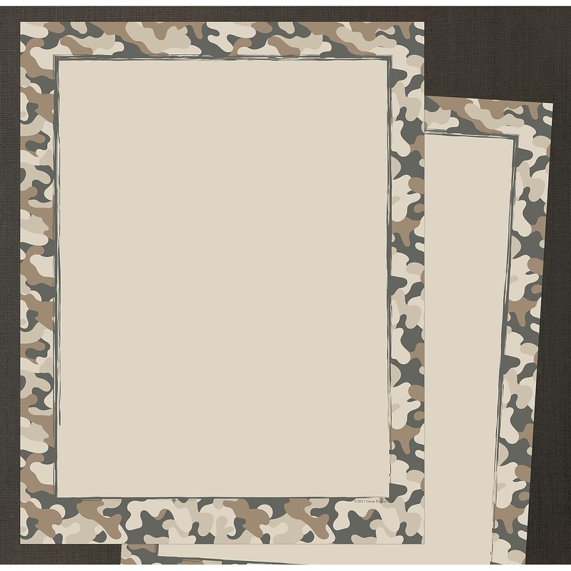 Great Papers! Camo Letterhead, 8.5" x 11", 80 count (2017041)