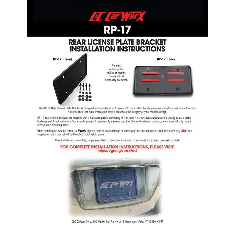 Front & Rear License Brackets Compatible with 2025 Subaru Forester