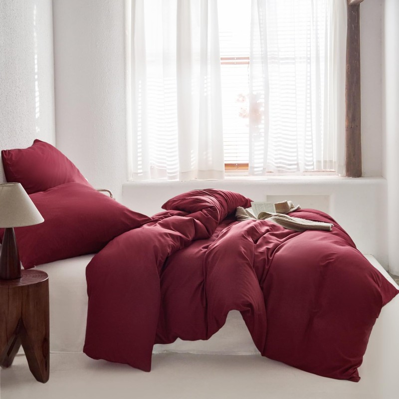 MR&HM Bed Linen 135 x 200 cm 2-Piece Dark Red