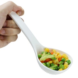 EIKS 2 Pack Plastic Soup Ladle Serving Spoon for Serving Cooking Mixing Stews Noodles Rice Soup - 7.5 inch Long