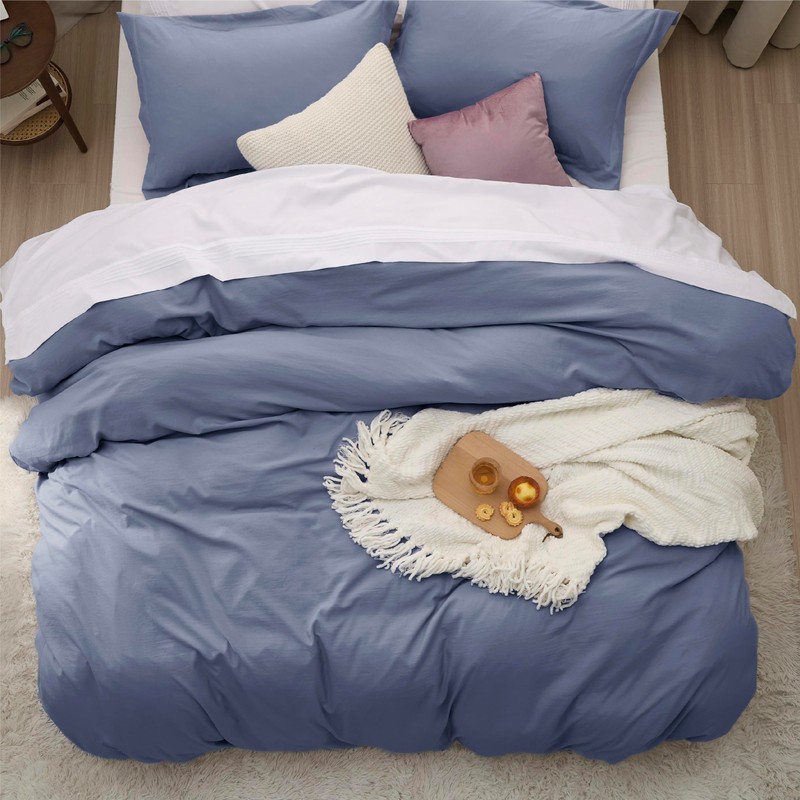 Bedsure Bedsure Slate Blue Duvet Cover King Size - 3