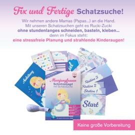 Scavenger Hunt Mermaid - 5-7 Years - Complete Set of Digital Mermaid Invitation Cards - Treasure Map - Fully Prepared (No Book) - Gift for Girls Boys