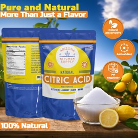 Pure Food Grade Citric Acid – 8 oz (227 g) of Premium, Multi-Use Powder for Cooking, Canning, Cleaning & More – Non-GMO, Kosher, Food-Safe – Boosts Flavor & Freshness (Packaging Appearance Varies)