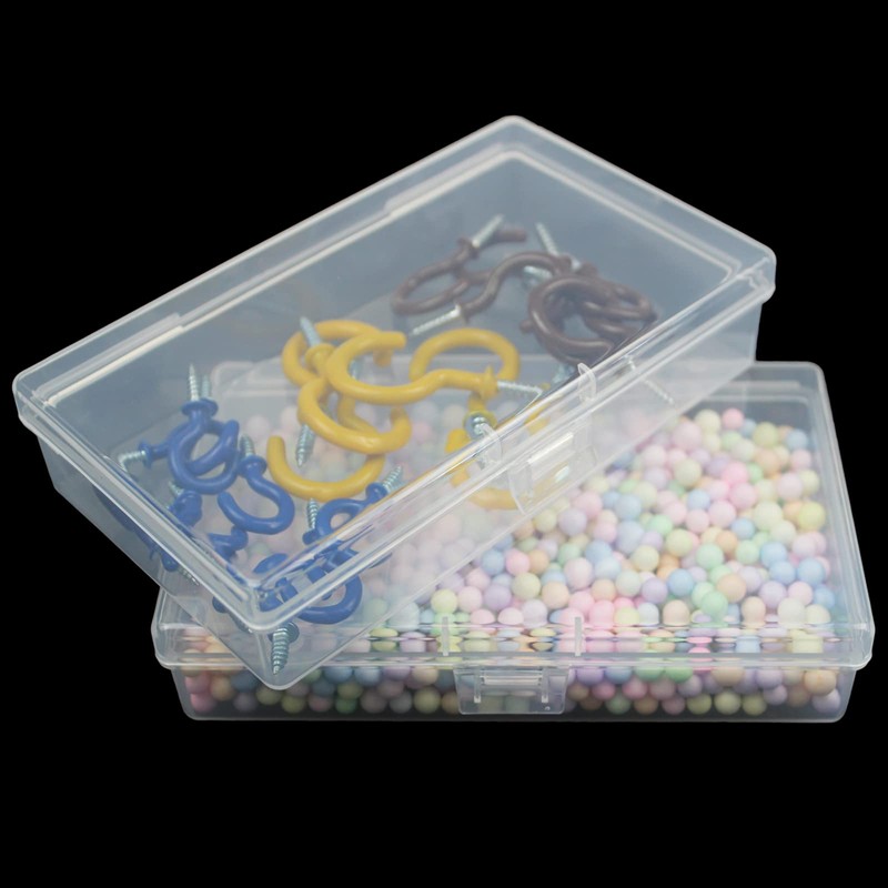 LJY 12 Pieces Rectangular Empty Mini Clear Plastic Organizer Storage
