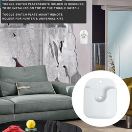 Ceiling Fan Remote Holder Wall Mount Compatible with Hunter 99122 99123 99600 Ran003 K0474-01 K0474-02 27210, and More Remote Control Wall Brackets (A-White)