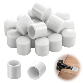 20 Pcs Door Stop Rubber Tip Replacement, Door Stop Caps, 0.39 Inch Doors Stoppers Rubber Tip Caps for Wall and Floor Protection, White
