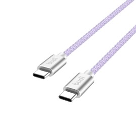 BUDI - 1.5m Type-C to Type-C Fast Charging Braided Cable - DC206TT15 (Purple)