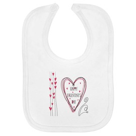 Azeeda 'Happy Valentine's Day' Soft Cotton Baby Bib (BI00063015)