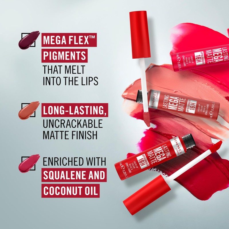 Rimmel London Lasting Mega Matte Liquid Lipstick, Long-Lasting, Hydrating, Vegan