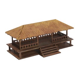 Perfeclan 1/72 House Model Kits, DIY Wooden House, Assemble Unpainted Miniature House, 1/72 Building Model House Scenery Layout, C