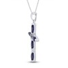 THE JEWEL ZONE 1.43 Ct Simulated Tanzanite Cross Pendant Necklace