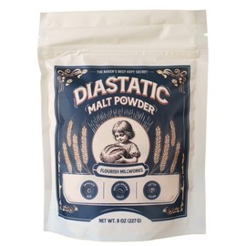 Flourish Millworks Diastatic Malt Powder - 8oz - Premium Baking Enhancer & Dough Improver - The Baker's Best-Kept Secret for Perfect Rise and Browning