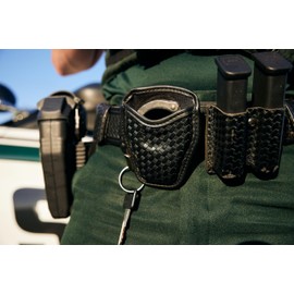 Bianchi 7934 AccuMold Elite Open Handcuff Case, Basketweave Black