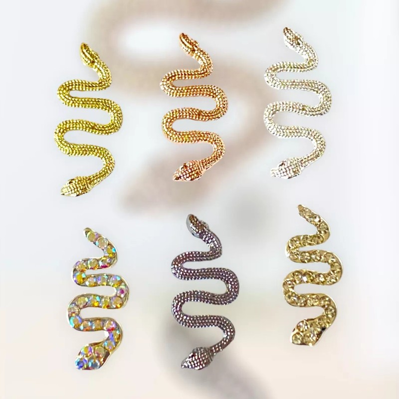 MISS CHULA 6 Dijes 3d Serpiente Víbora Cristales Decoración Para