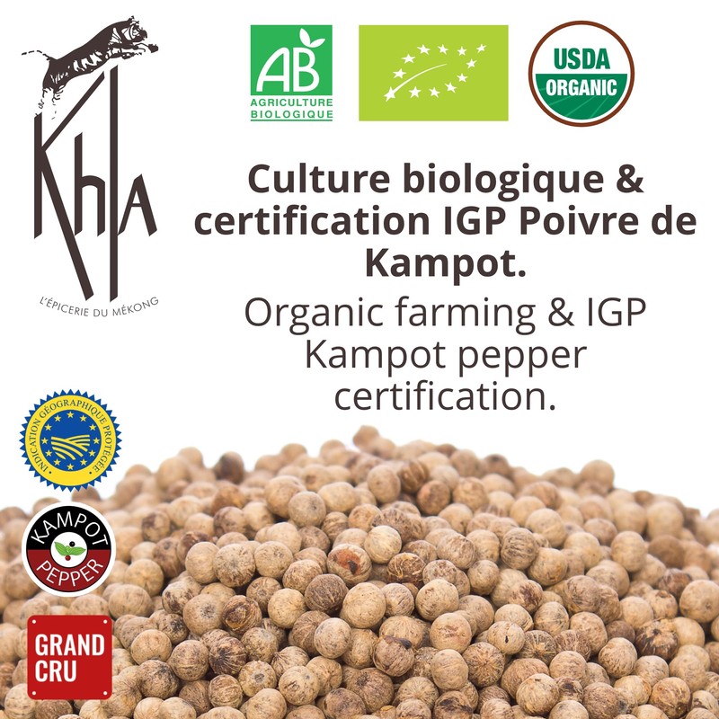Khla - White Kampot Pepper 120g - Organic White Kampot
