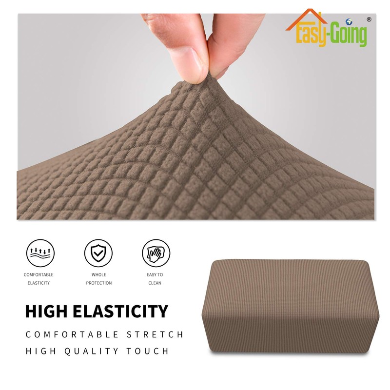 Easy-Going Funda otomana elástica fácil de Usar, Taburete de Almacenamiento