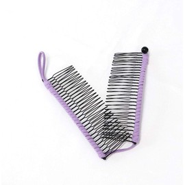 GETAGOTA Adjustable Banana Hair Clip Comb Clips for Women Stretch Ponytail Holder Accessory Double Combs Thick Curly Hair Grip Styling Maker Tool Clip Classic Clincher for Girls and Womens (purple)
