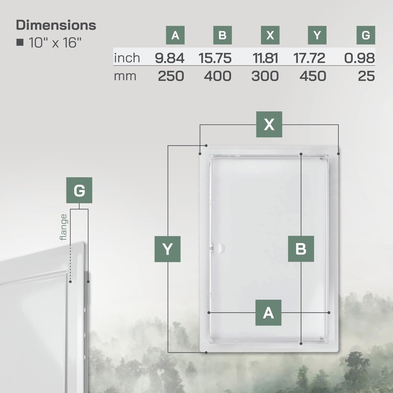 Vent Systems 10" x 16" Inch Lockable Metal Access Panel