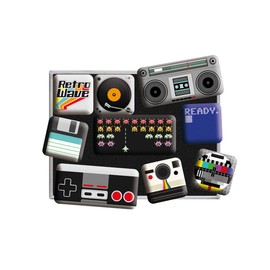 Nostalgic Art 83070 Retro Wave Media, Magnet Set 9-Piece