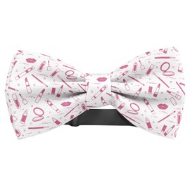 KAWAMOUSE Adjustable Pre-tied bow tie for toddler Boys (Lip Makeup Pattern) Elegant Cute Bowties for Dogs Cats Pets