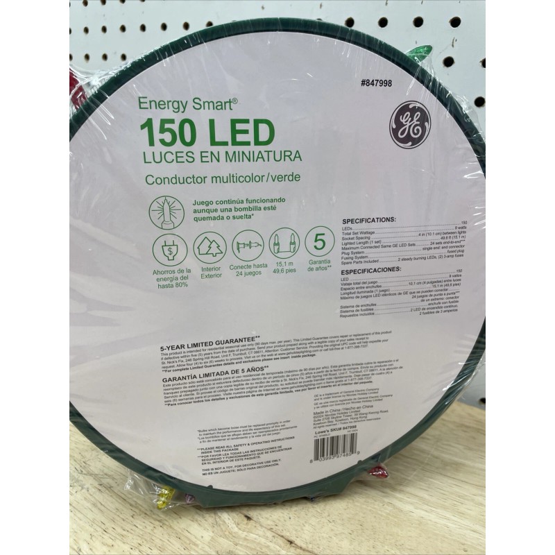 GE Energy Smart 150 Ct 49.6 ft Multicolor MIniature LED