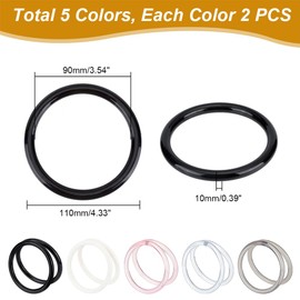 PH PandaHall 10PCS Purse Handles, 5 Colors Round Handles Replacement Handbag Purse Handle Decorative Bag Handles for Summer Handmade Bag Beach Bag Handbags Straw Bag Purse Handles, 4.3inch