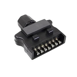 Magnetic Trailer 7 Pin Flat In-Line Plastic Plug With Magnet Caravan Adapter