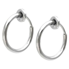 Five ships G8AJ Fake Hoop Earrings, Non-Piercing, Spring Type, Ring, Ear Cuff, Set of 2, Stainless Steel, No Gemstone