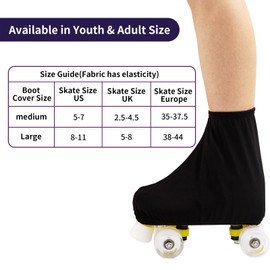 ALNKDH 1 Pair Of Skating Boot Covers,Ice Skate Boot Covers, Figure Skating or Sport Skating Skate Cover,Protect Skates From Scuffs And Scratches (Black, M)