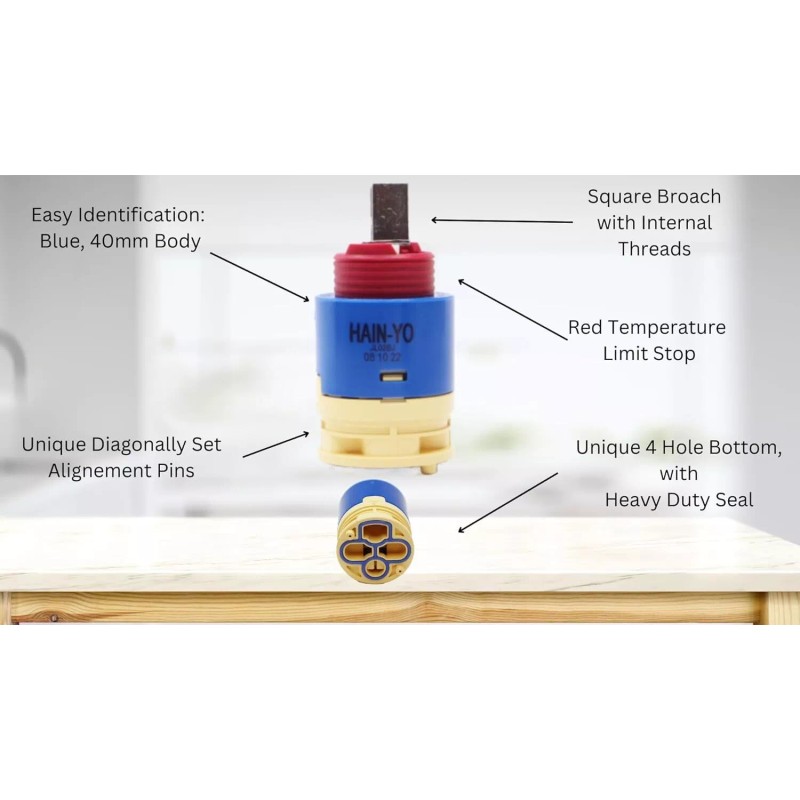 T & T Hardware Ceramic Pressure Balance Cartridge Replacement, 40mm,Pioneer