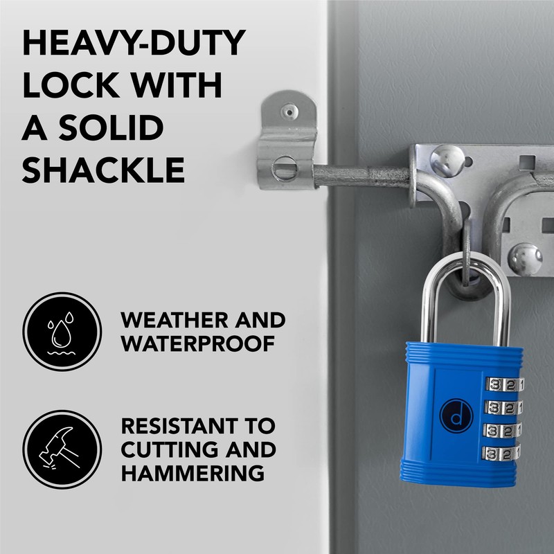 Padlock 4 Digit Combination Lock - for Gym School Locker,