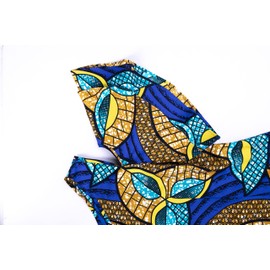 LONLISCO Women African Print Dress Summer Knee Length Dress with Ruffle Edge Fashion Ankara Dress