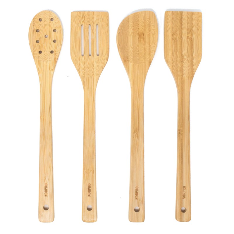 Norpro 12-Inch Bamboo Pointed Spoon, Natural