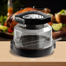 Clear Power Dome Replacement for Nuwave Oven, Plastic Hood Cover for Nuwave Oven Pro Plus, Lightweight Transparent Construction, Impact and Heat Resistant Replacement Dome