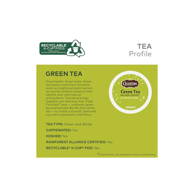 Celestial Seasonings Green Tea K-Cup Pods - 96 Count