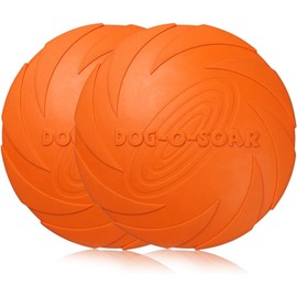 PETCUTE Dog Frisbee Dog flying Disc interactive Toy for dog Dogs Training frisbee 2 Pieces ø 18 cm