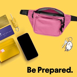 DALIX 3 Pocket Fanny Pack Money Pouch Concealer Runners Bag Waist Belt in Hot Pink