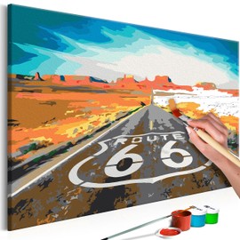 murando - Paint by Numbers Route 66 Landscape 60 x 40 cm Painting Set with Wooden Frame on Canvas for Adults Children Painting Hand-Painted Kit DIY Gift Decoration n-A-0304-d-a