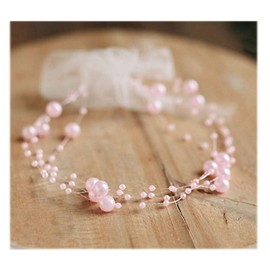 Honra Newborn Photography Props Pearl Headband Baby Photoshoots Posing Photo Tieback Hair Accessories (Pastel Pink)
