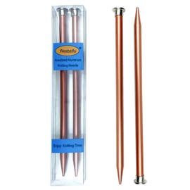 Weabetfu Aluminum Metal Knitting Needle,Colored Straight Single Pointed,10-inch Length for Handmade DIY Knitting,Size US 13(9.0mm)