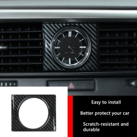KELEIMAI Car Accessories Fit for Lexus RX350 2016 2017 2018 2019 2020 2021 2022 Clock Panel Cover Frame Trim Sticker (Carbon Fiber Style）Stainless Steel 1 PC