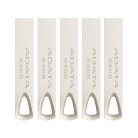 PSA Kit de 5 Piezas, Memoria USB 64 GB ADATA Paquete de Memorias (Modelo: AUV210-64G-RGD) Memorias USB 2.0 Metal Estilo Elgante Y Minimalista COMPUTO Y PAPELERIA