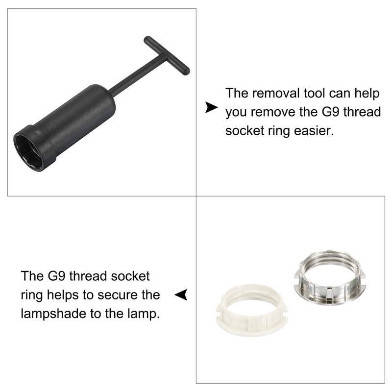 sourcing map 1 Set of 5 G9 Light Base Rings