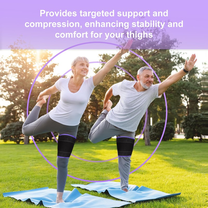 supregear Thigh Brace, Adjustable Thigh Compression Stabiliser Non-Slip for Hip