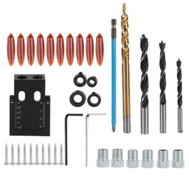 38Pcs Pocket Hole Jig 15 Degree Woodworking Guide Oblique Drill Angle Hole Locator Tool Black