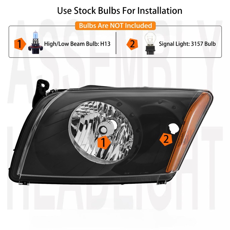 Aresparts 2PCS Headlights Assembly For 2007 2008 2009 2010 2011