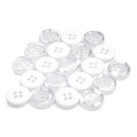 BeeSpring Mother of Pearl Buttons 20 Pieces Shirt Button 0,5 inches Side Button 0,12in Thickness 22L 4 Hole Plastic Pearlized Buttons