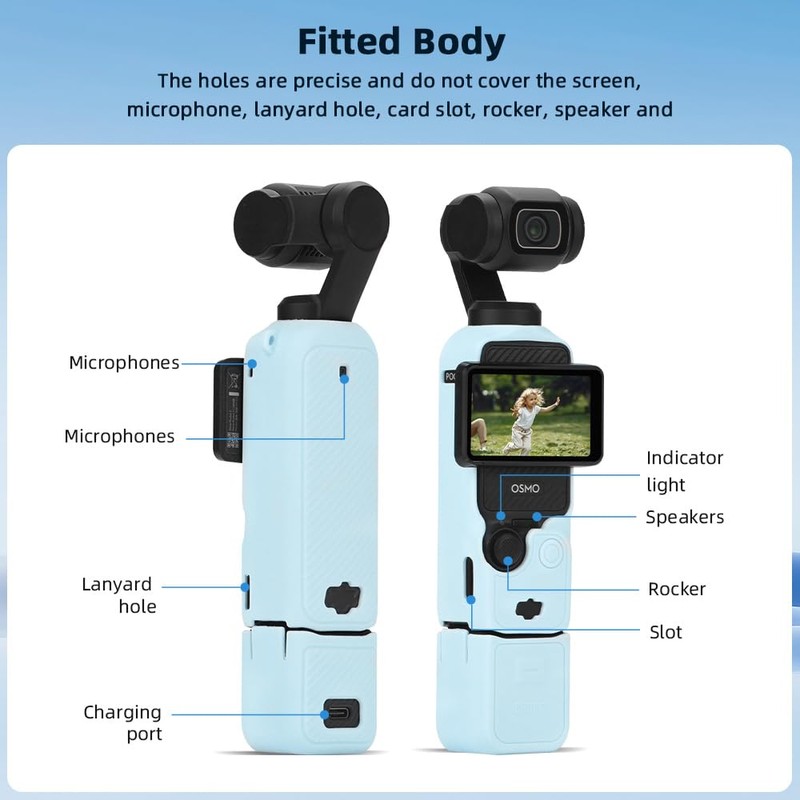 CAPART Silicone Protective Sleeve for DJI OSMO Pocket 3, Scratch-Proof