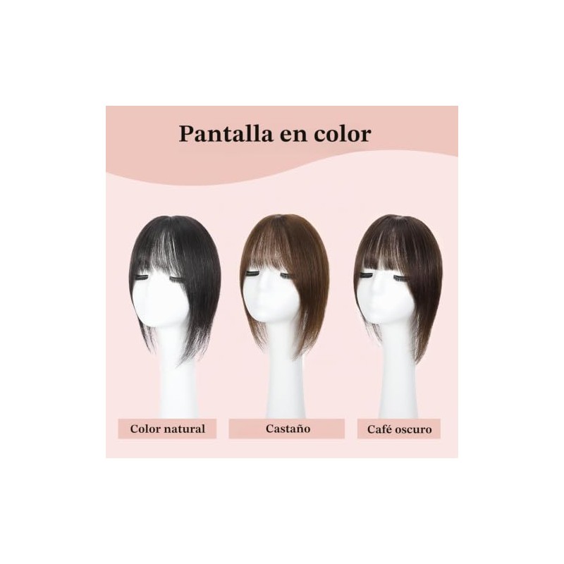 Matriarchs Postizos de cabello humano real para mujer, flequillo fino